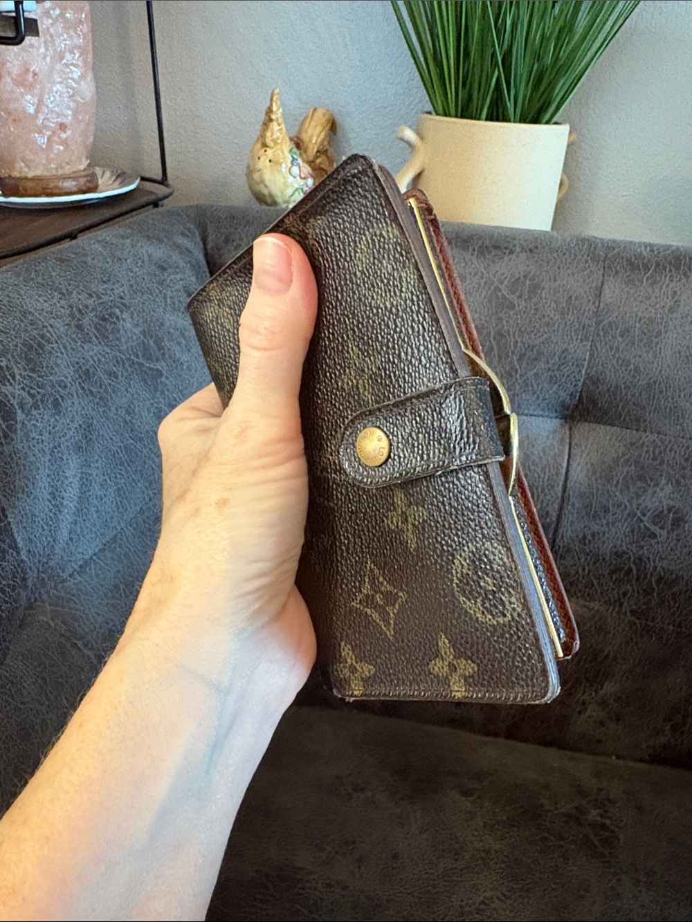 Louis Vuitton Monogram Canvas Compact Card Wallet with kiss-lock coin purse